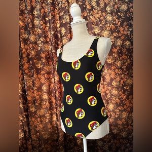 Buc-ee's Beaver Black & Red Logo One Piece Swim Suit